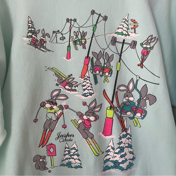 Vintage Jasper Canada Ski Bunny Crewneck Sweatshirt - Picture 1 of 4